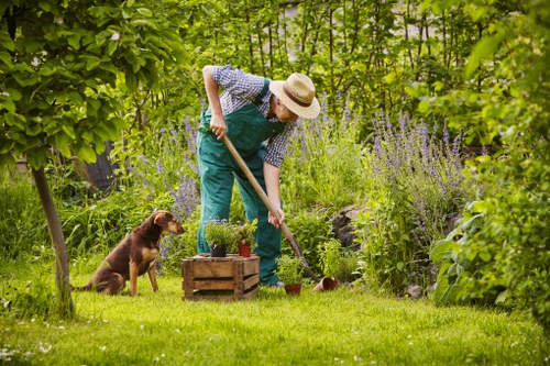 Crew collecting separated garden waste for recycling and reuse